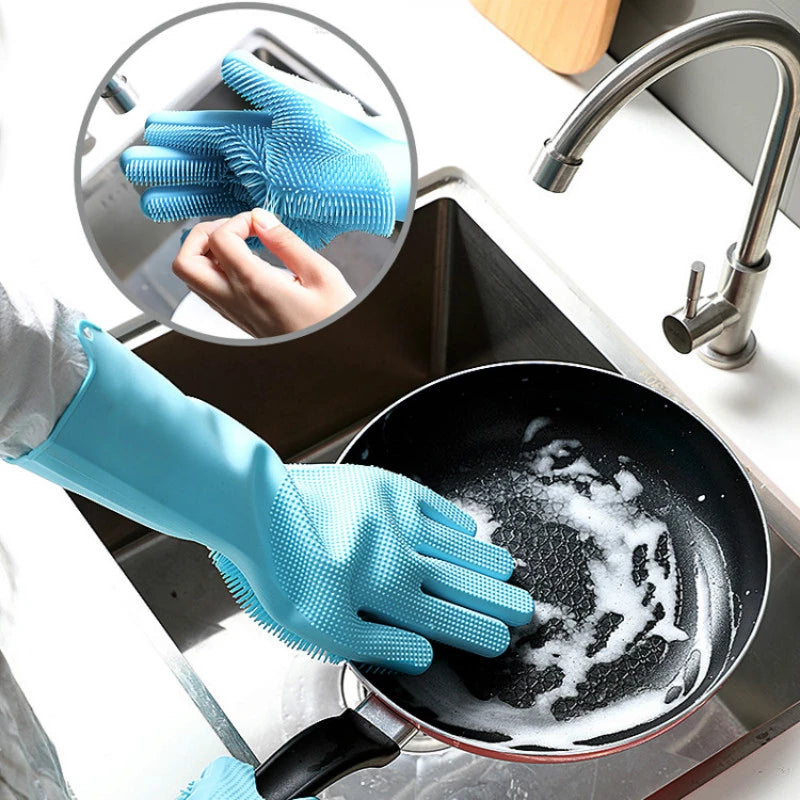 Gants de nettoyage en silicone